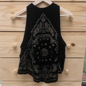 Free People Bandana Velvet Tank Top